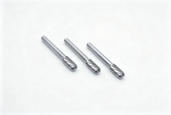 9.5mm Dia مخصصة أسطوانية نصف قطرها كاربيد Burrs مع 6mm شنج معيار قطع مزدوج