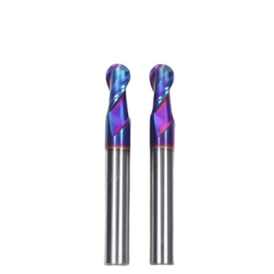 HRC 65 R1.5*3*6*3*50 Dia TiAISiN Coated 2 Flutes Carbide Ball Nose End Mill Cutter