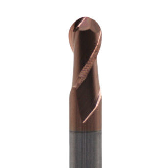 8mm Dia R4*8*16*8*60 2Flutes TiAISiN Carbide Ball Nose End Mill For Carbon Steel Alloy Steel Cast Iron